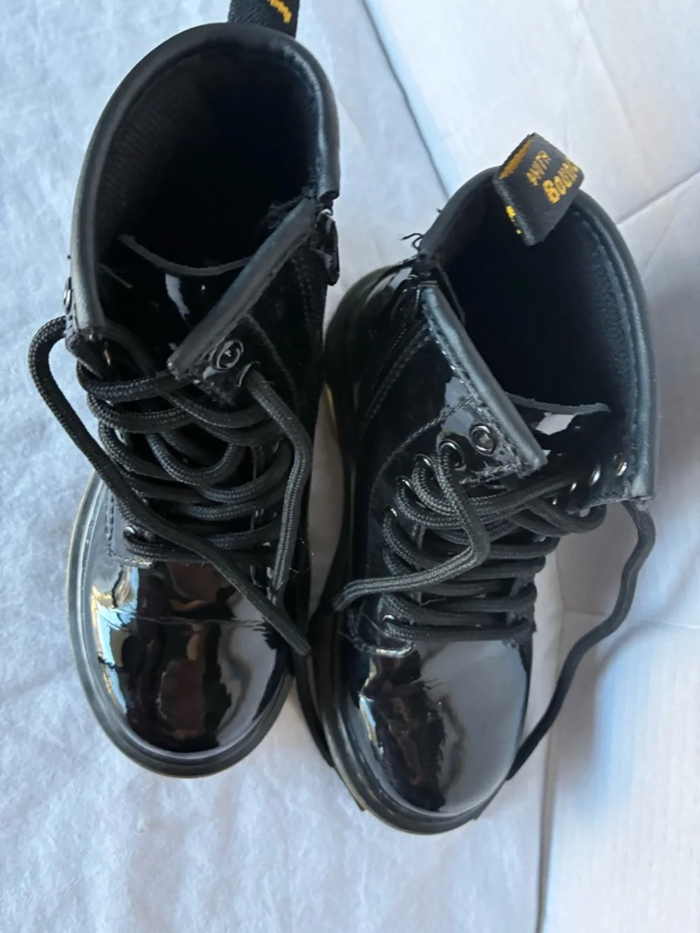Little Kids Doc Martens Patent  Lace Boot 12